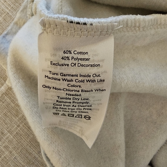 Eddie Bauer Medium Cotton Blend Stripe Grey Sweatshirt - Picture 5 of 8